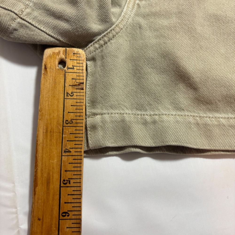 Banana Republic High Rise Belted Pleated Denim Shorts Khaki Tan Size 28 Women - Picture 6 of 7